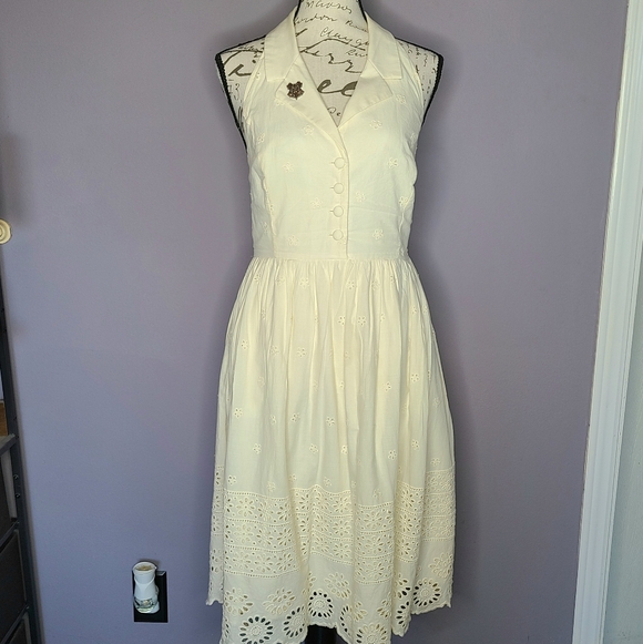 Modcloth Ivory Halter Dress - Picture 1 of 10